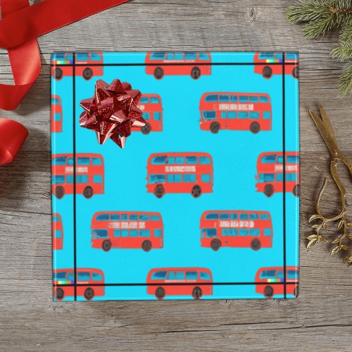 double decker buss Gift Wrapping Paper 58"x 23" (1 Roll)