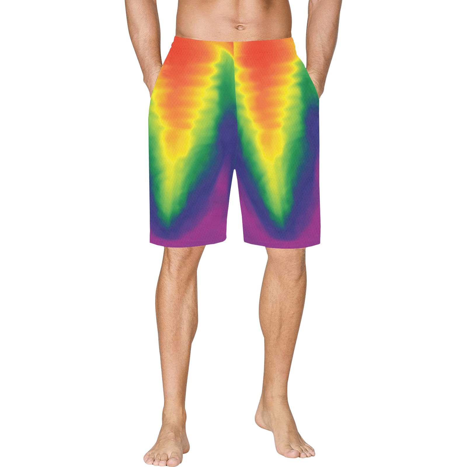 Refactor rainbow All Over Print Basketball Shorts with Pocket
