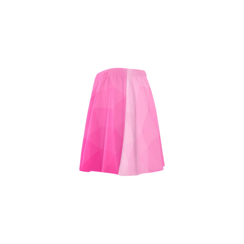 Hot pink gradient geometric mesh pattern Mini Skating Skirt (Model D36)