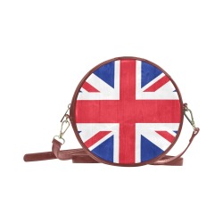 Union Jack British Flag Round Sling Bag (Model 1647)