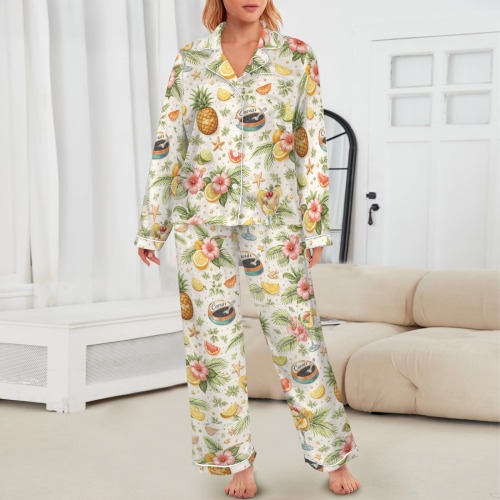 Tropical Caviar silky two piece pj long/long