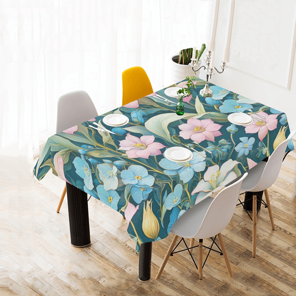 Fabulous Florals 5 Cotton Linen Tablecloth 60"x 84"