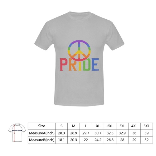 Gay Peace Pride Men's T-Shirt in USA Size (Front Printing Only)