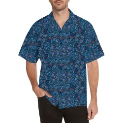 Blue Doodles - Hearts And Smiles Hawaiian Shirt (Model T58)