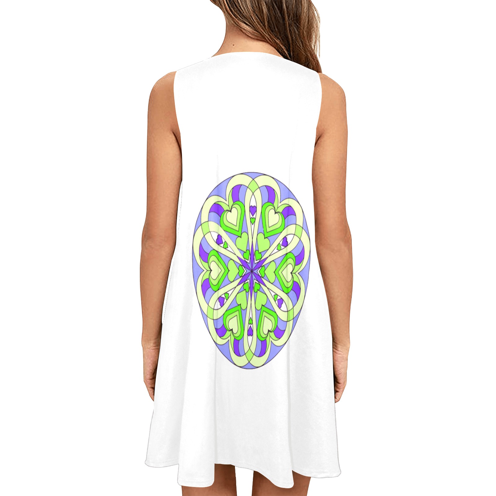 mandala Sleeveless A-Line Pocket Dress (Model D57)