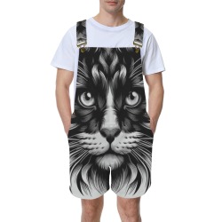 Artistic Printed Pants - Unique and Comfortable Design Unisex Shorts Suspender Jumpsuit (Model L78)