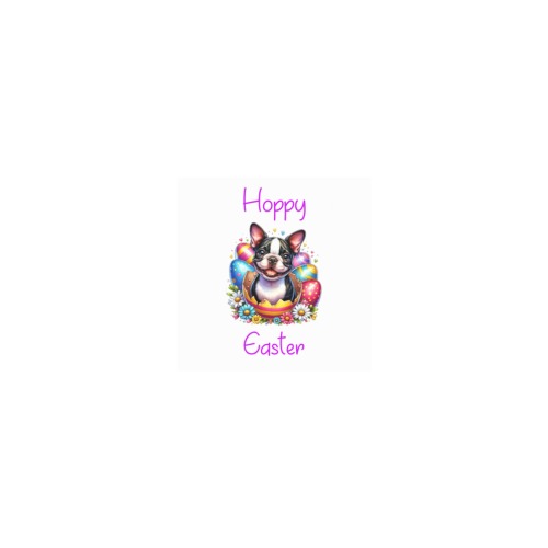 Hoppy Easter Boston Terrier Personalized Temporary Tattoo (15 Pieces)