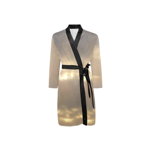 Clouds Men's Long Sleeve Belted Night Robe (Model H56)