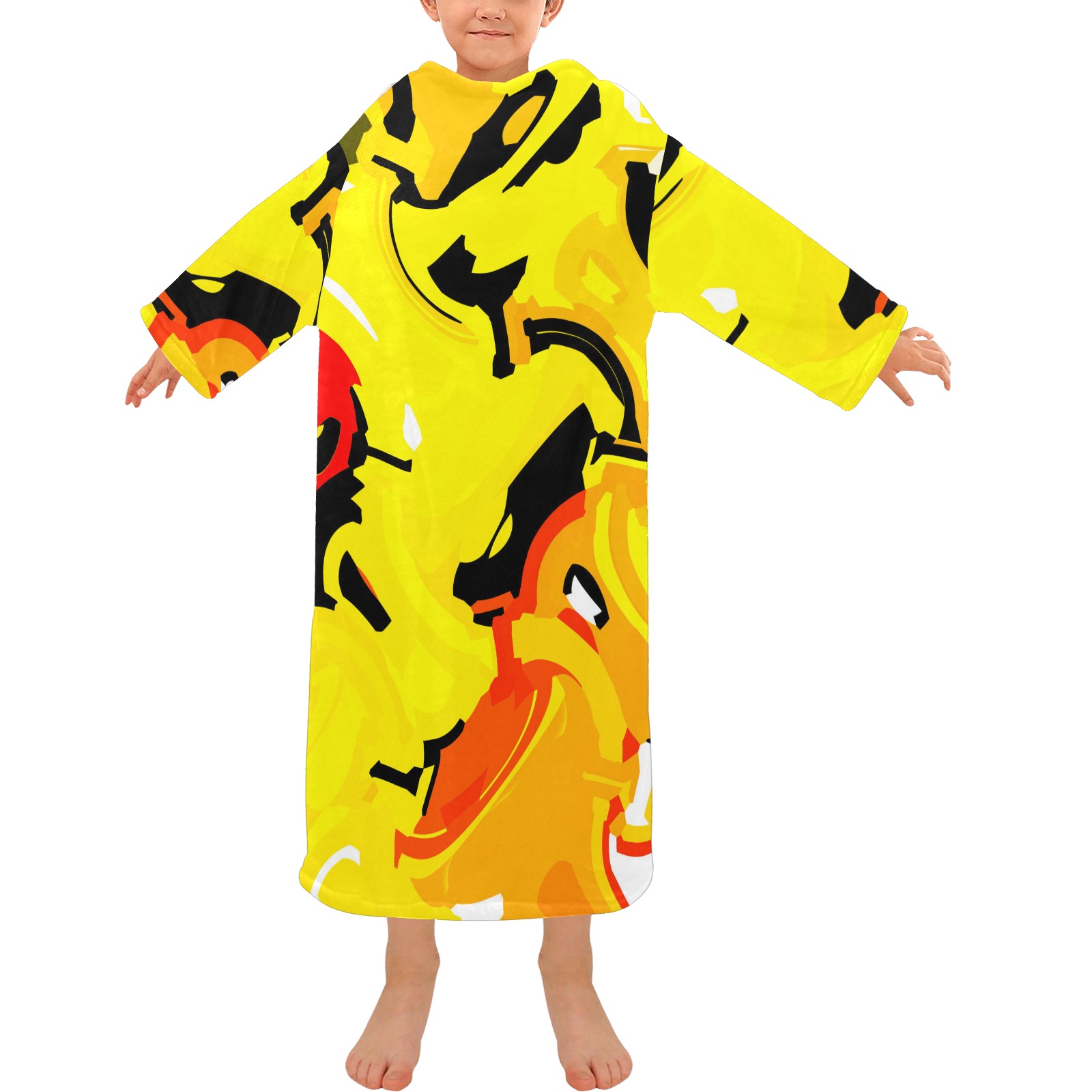 iamcrazy Blanket Robe with Sleeves for Kids
