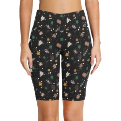 Lucky nature in space I Women's Workout Half Tights (Model L42)