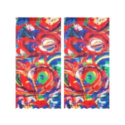 Hearts Desire Collection Gauze Curtain 28"x84" (Two-Piece)