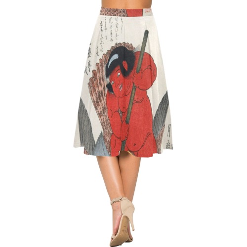 Japanese Devil Art Mnemosyne Women's Crepe Skirt (Model D16)