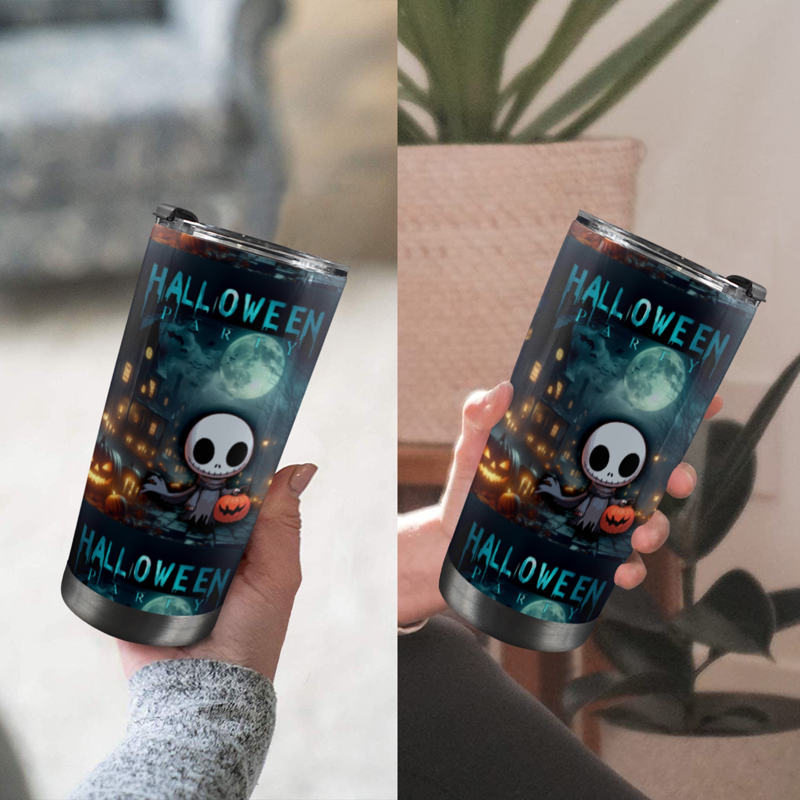 Happy Hello Ween 20oz Mobile Tumbler with Lid (Black Lock)