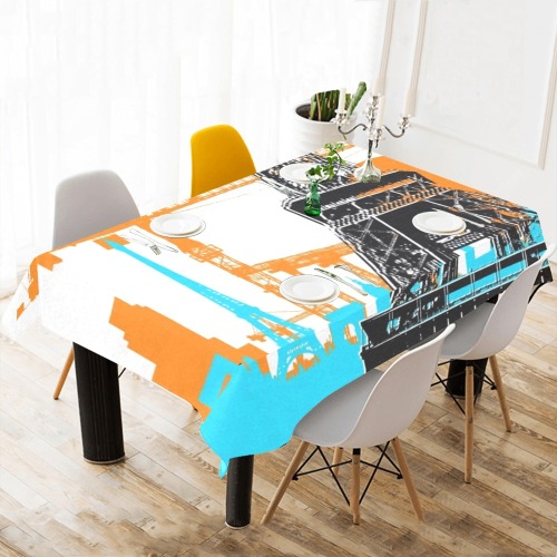 WE BUILT THIS CITY PARIS Cotton Linen Tablecloth 60"x 104"