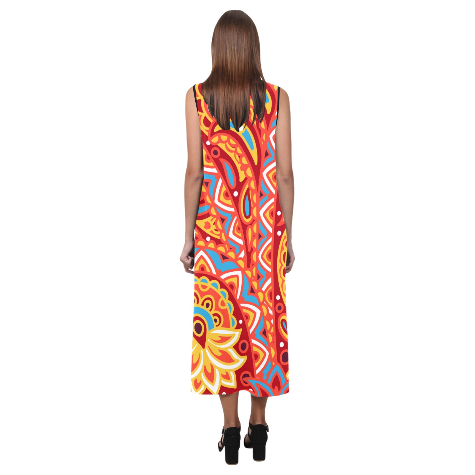 vestido largo diseño hindu Phaedra Sleeveless Open Fork Long Dress (Model D08)
