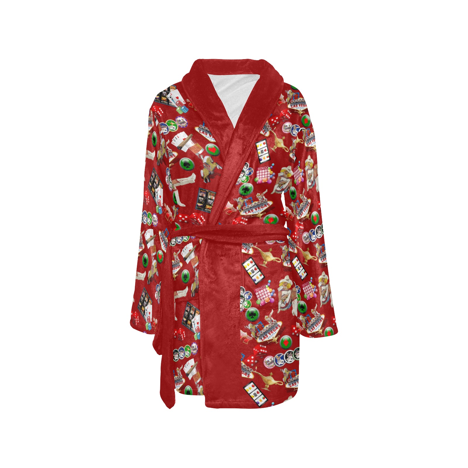 Las Vegas Icons Gamblers Delight - Red Women's All Over Print Night Robe