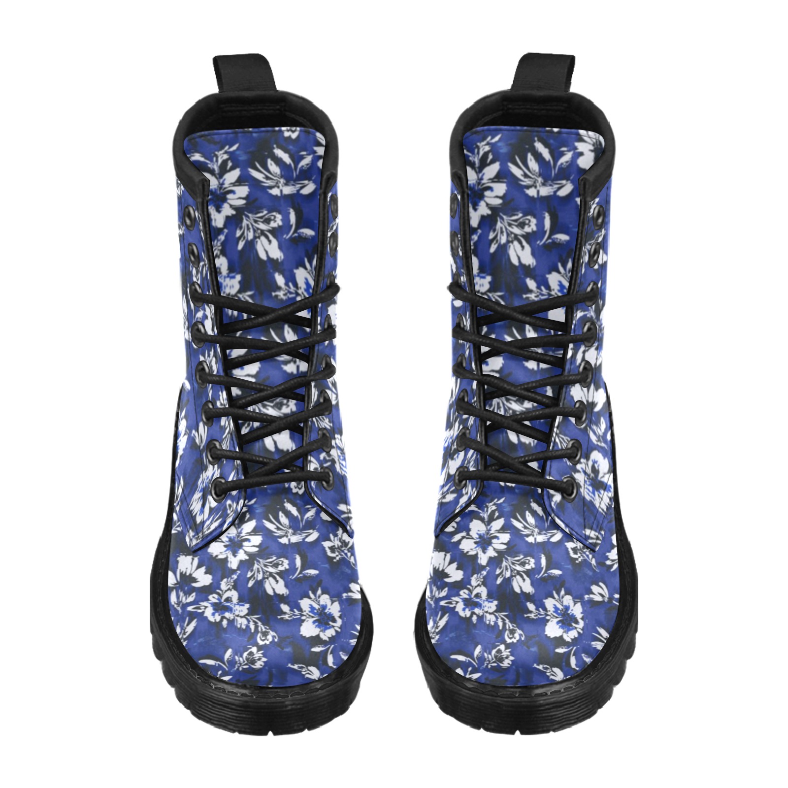 Flowery distortion mosaic Women's PU Leather Boots (Model 402H)