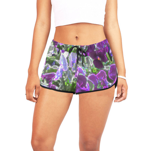 Field Of Purple Flowers 8420 Women's All Over Print Relaxed Shorts (Model L19)