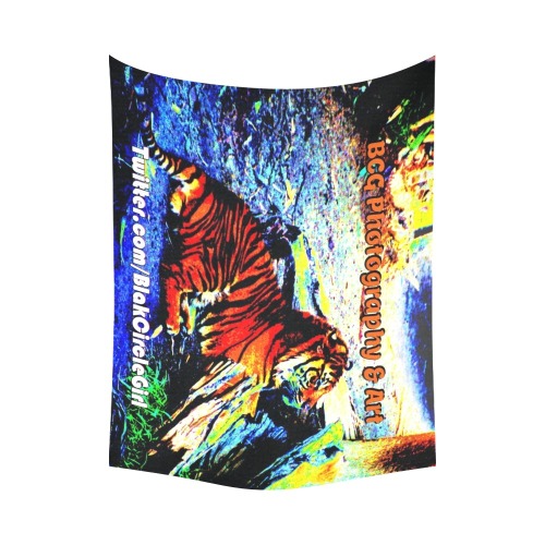 Relaxing Tiger Bright Special Edition Cotton Linen Wall Tapestry 80"x 60"