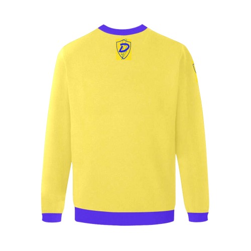 Dionio Clothing - Sweatshirt ( Yellow & Blue Shield Logo) Men's Oversized Fleece Crew Sweatshirt (Model H18)