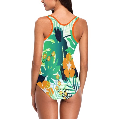 GROOVY FUNK THING FLORAL Vest One Piece Swimsuit (Model S04)