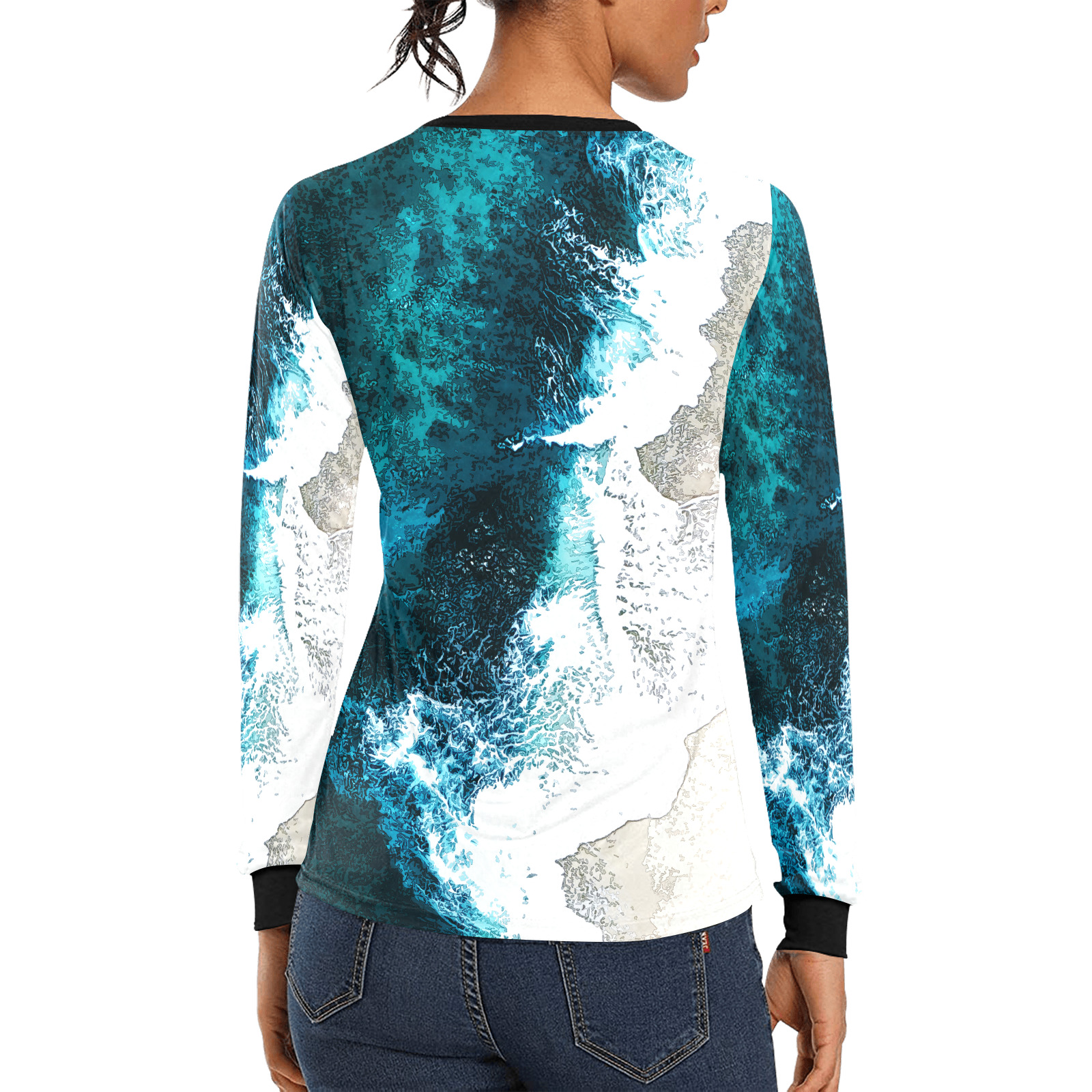 Ocean And Beach Women's All Over Print Long Sleeve T-shirt (Model T51)