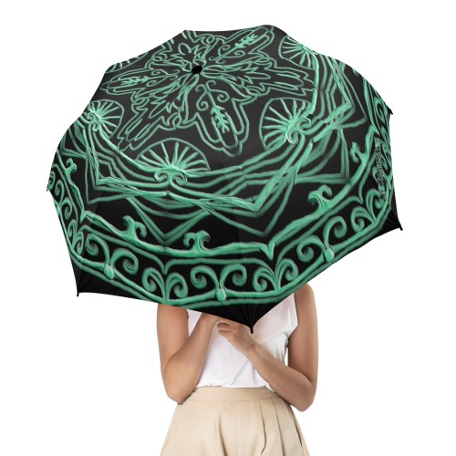 mandala 3D-9 vert Semi-Automatic Foldable Umbrella (Model U12)