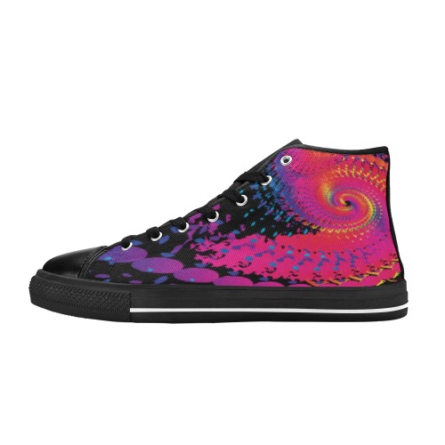 Ô Party Time Wheel Women's Classic High Top Canvas Shoes (Model 017)