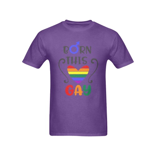 Born This Gay (Purple) Men's T-Shirt in USA Size (Front Printing Only)