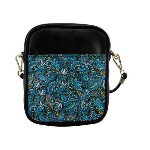 Cerulean Swirls Sling Bag (Model 1627)