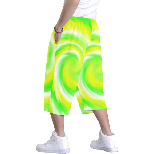 pantalon ancho verde explosion Men's All Over Print Baggy Shorts (Model L37)