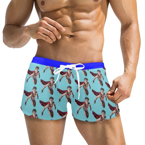 Superboy 1 Men's Swim Trunks with Zipper Pocket (Model L71)