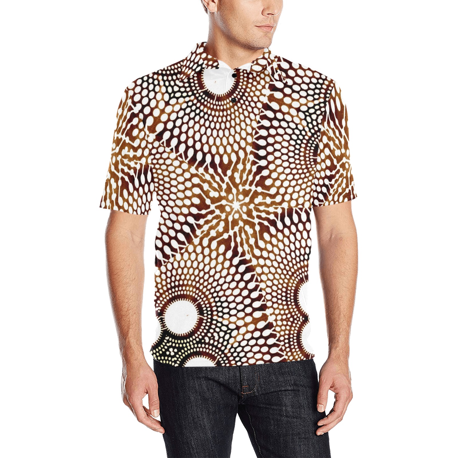 AFRICAN PRINT PATTERN 4 Men's All Over Print Polo Shirt (Model T55)
