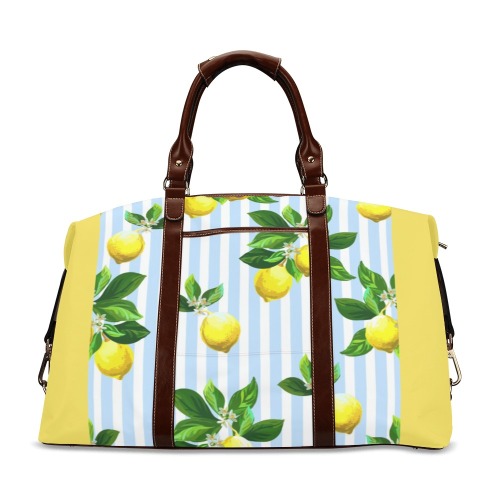 Lemon Stripe Classic Travel Bag (Model 1643) Remake