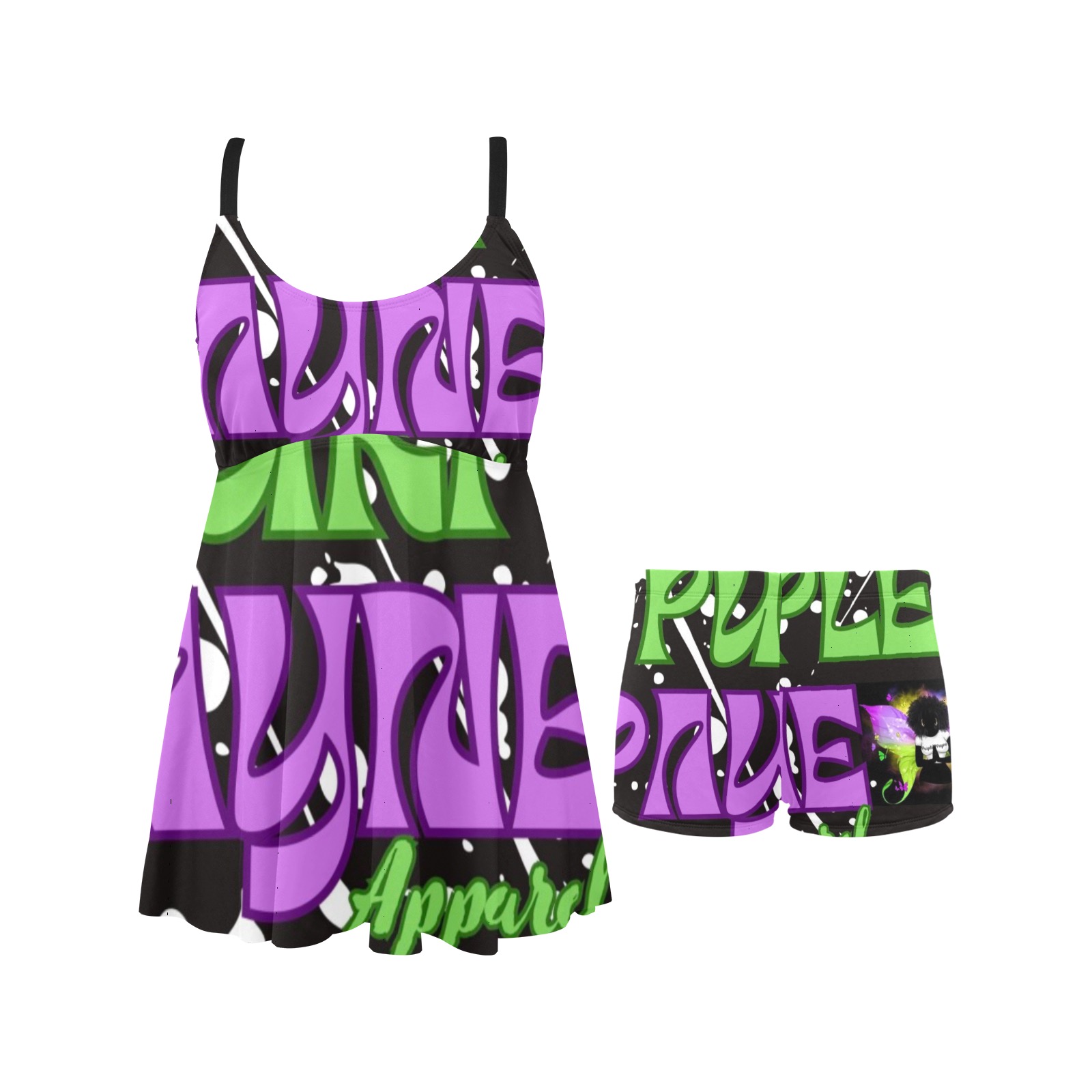 Purple Payne Nighty Chest Pleat Swim Dress (Model S31)