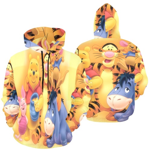 Winnie The Pooh All Over Hoodie Women All Over Print Hoodie for Women (USA Size) (Model H13)