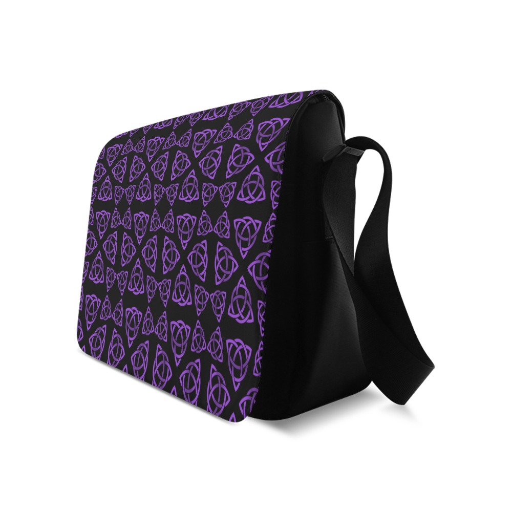 Purple Triquetra Pattern Messenger Bag (Model 1628)