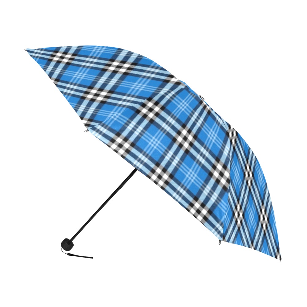 Blue Tartan Plaid Anti-UV Foldable Umbrella (U08)
