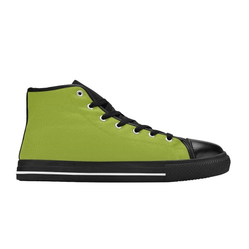 yel ow blk Men’s Classic High Top Canvas Shoes (Model 017)