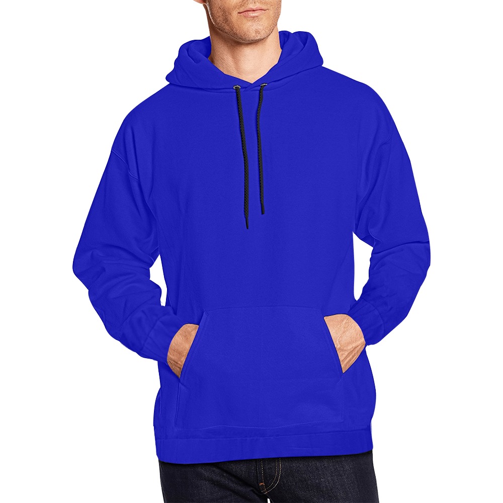 Navy Blue All Over Print Hoodie for Men (USA Size) (Model H13)