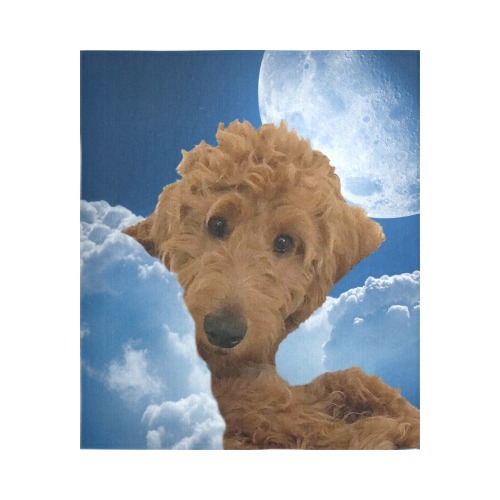 Dog Golden Doodle Cotton Linen Wall Tapestry 51"x 60"