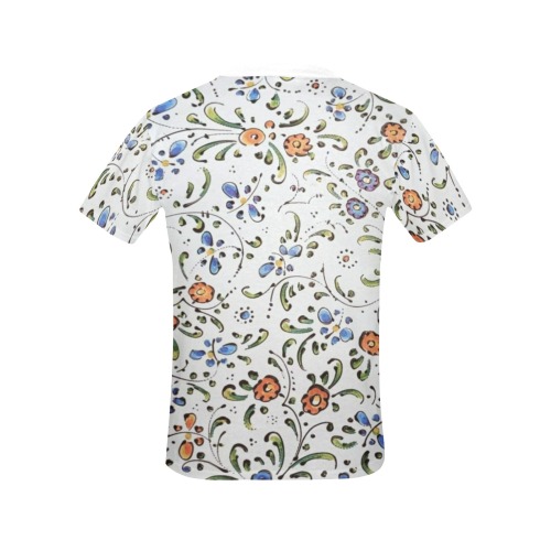 Flower Women's All Over Print Crew Neck T-Shirt (Model T40-2)