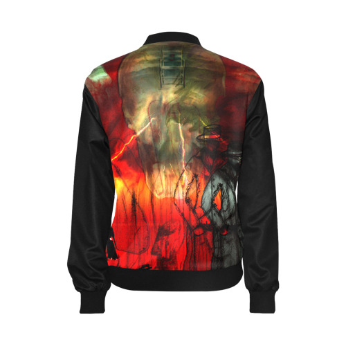 DYSTOPIA All Over Print Bomber Jacket for Women (Model H36)