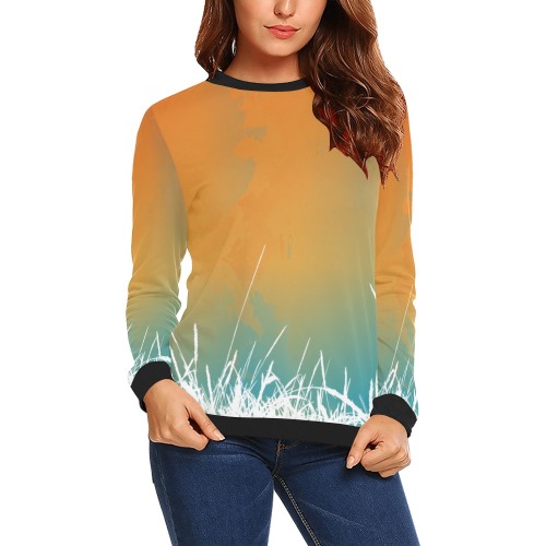 Sunset Colorful All Over Print Crewneck Sweatshirt for Women (Model H18)