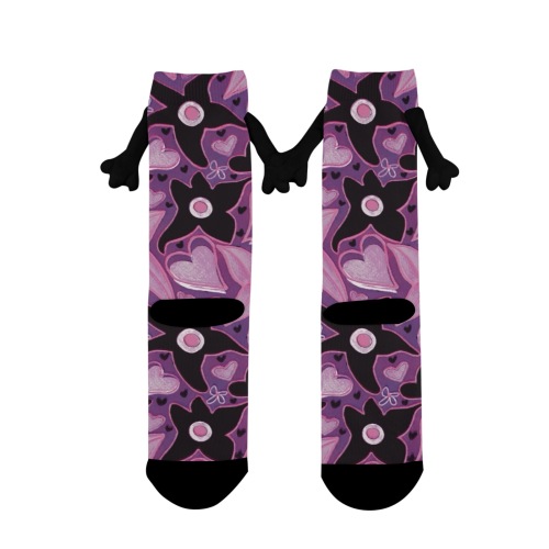 Magic Floral Pattern Holding Hands Socks for Women