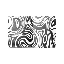 Black and White Marble Men's Leather Wallet (Model 1612)