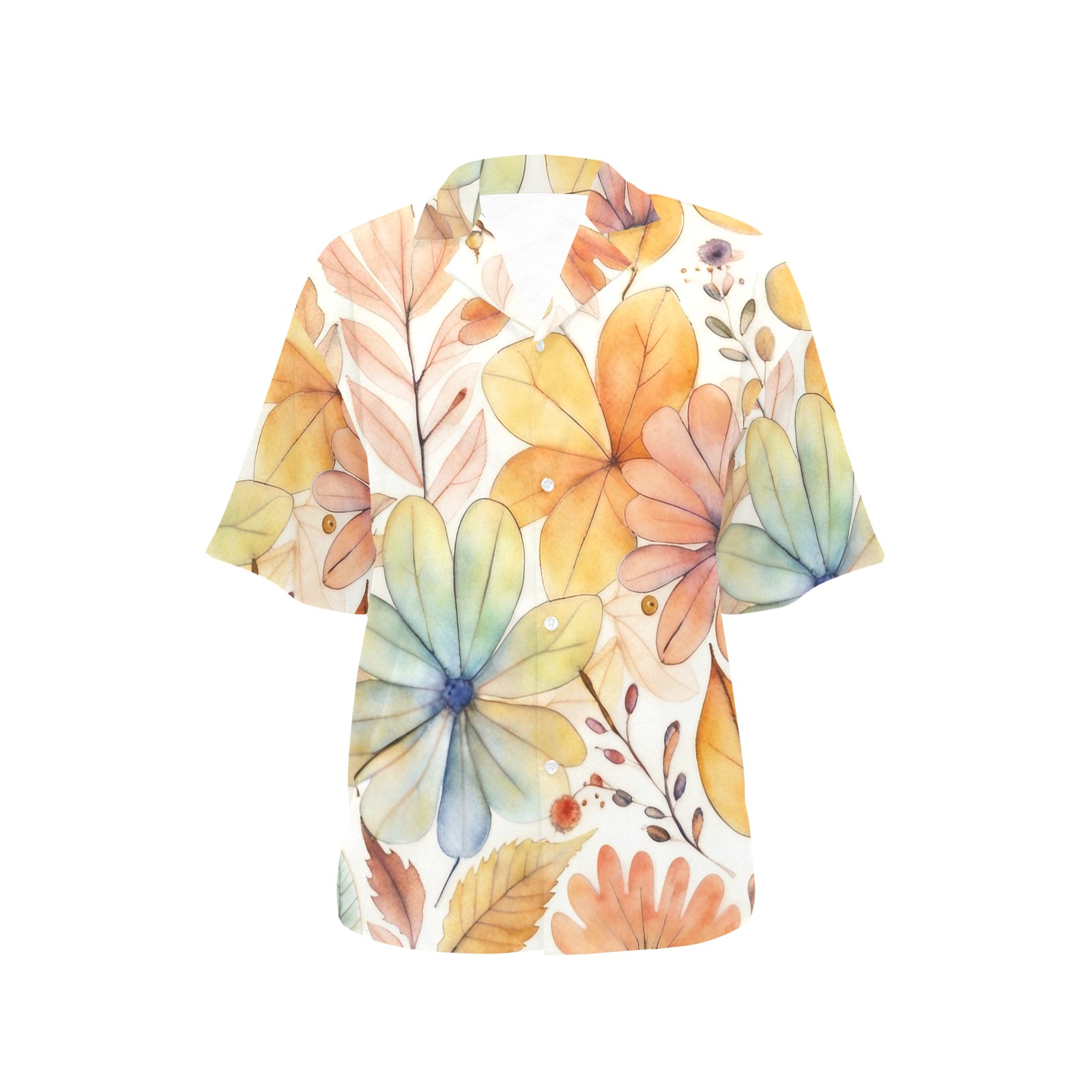 Watercolor Floral 2 All Over Print Hawaiian Shirt for Women (Model T58)