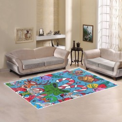 Hohoho Christmas by Nico Bielow Area Rug7'x5'