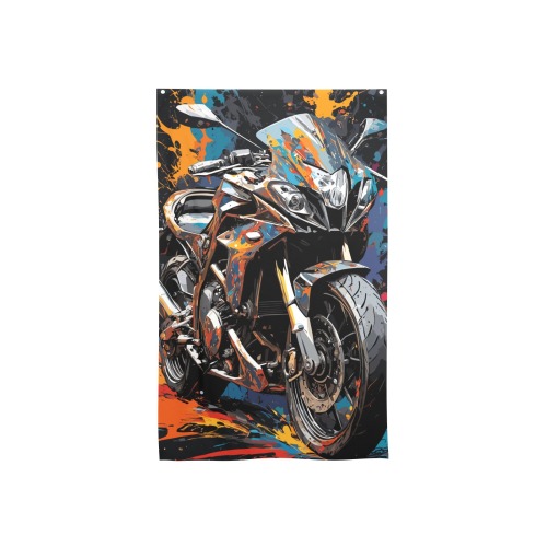 Fantastic motorcycle, colorful art of a motor bike House Flag 34.5"x56"