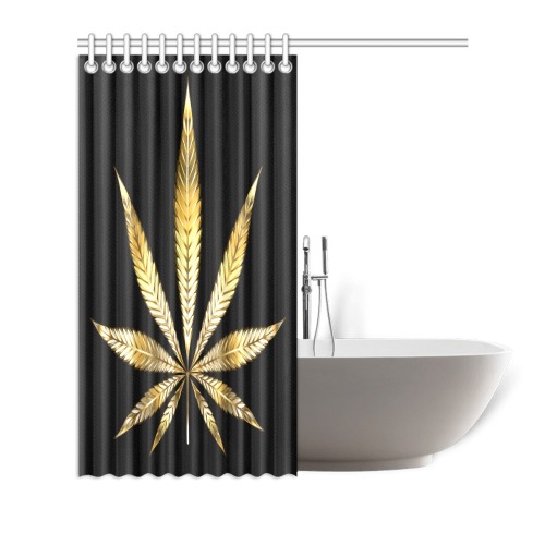 Cannabis Gold Shower Curtain 72"x72"